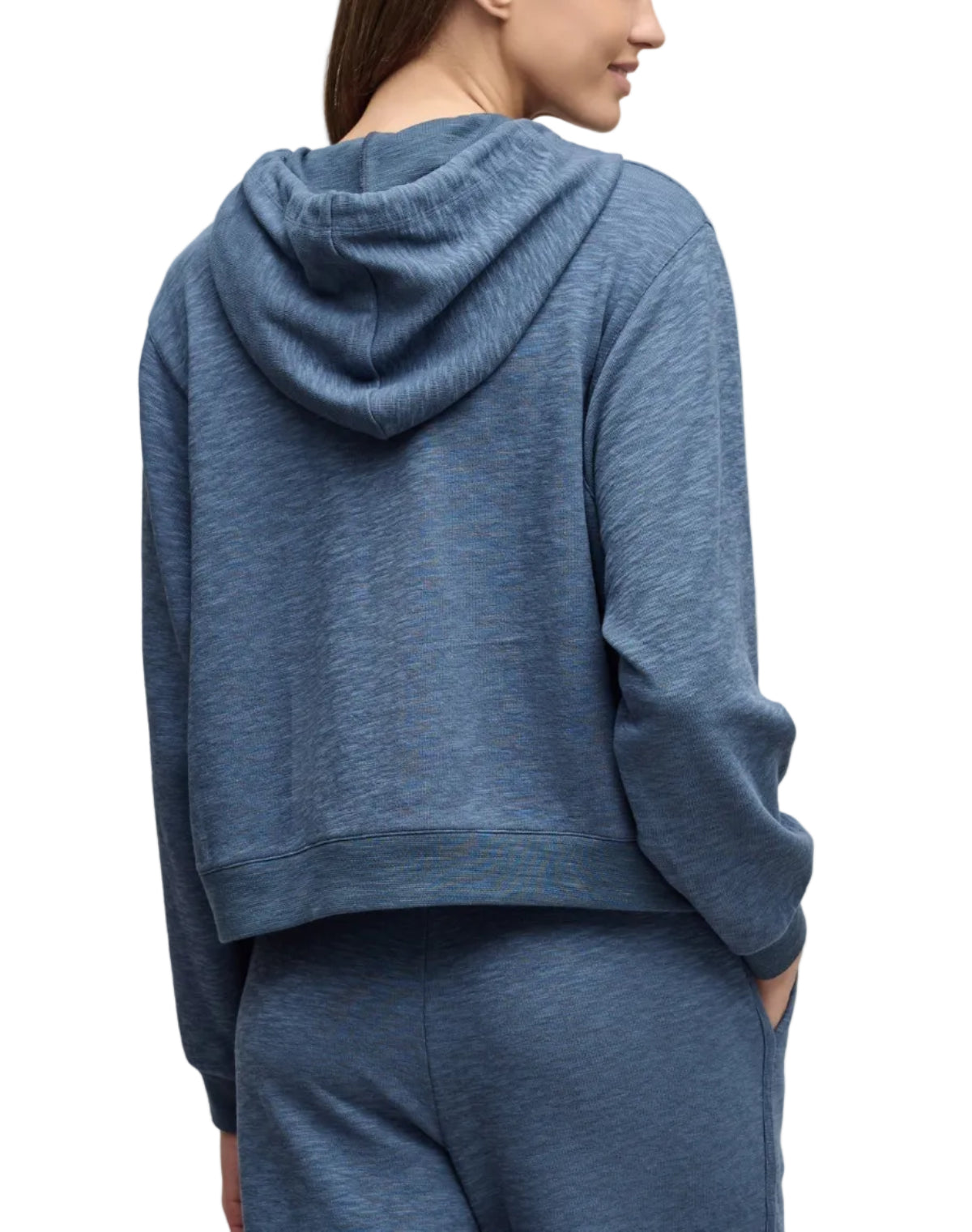 Slub Double Knit Seamed Hoodie - Indigo