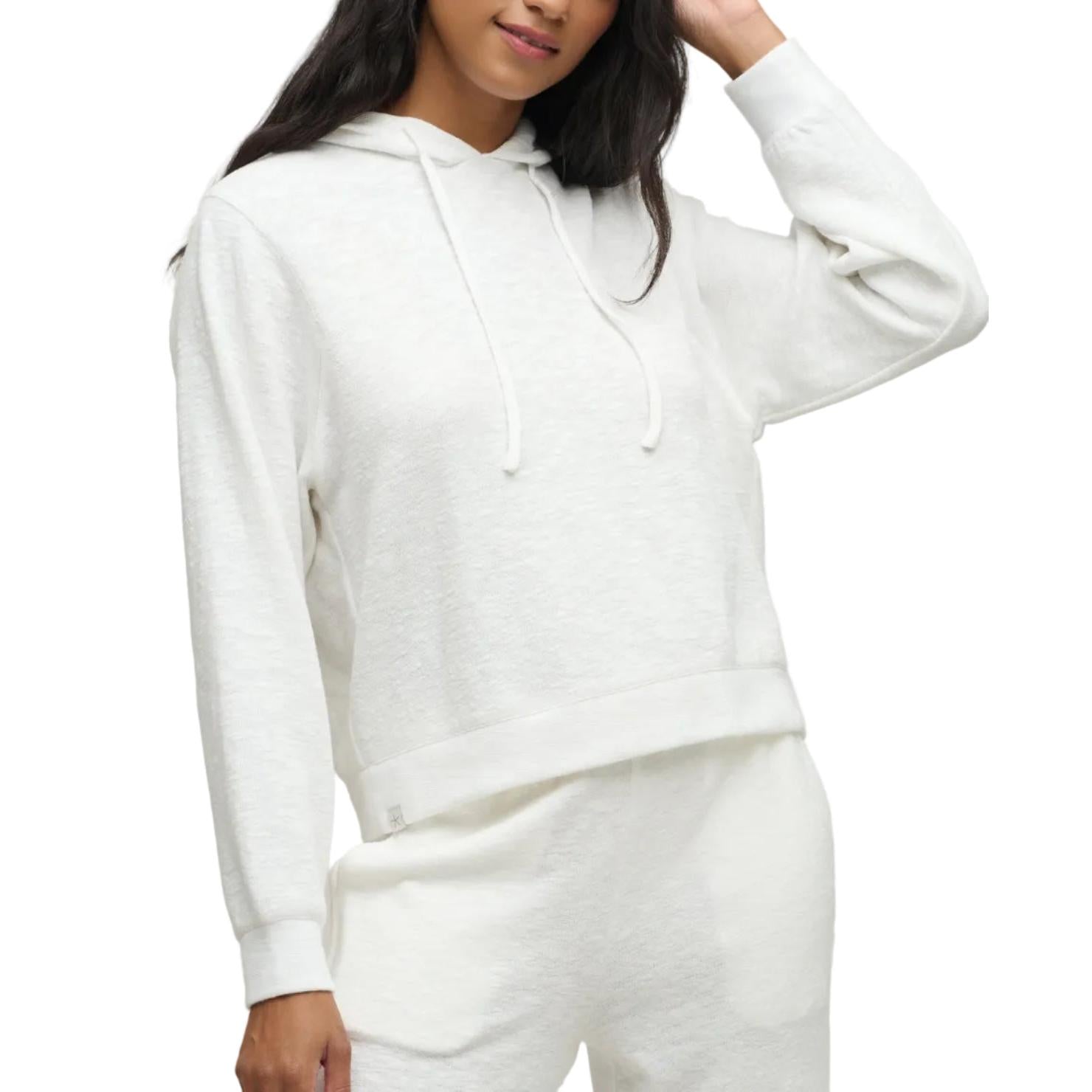 Slub Double Knit Seamed Hoodie - Pearl