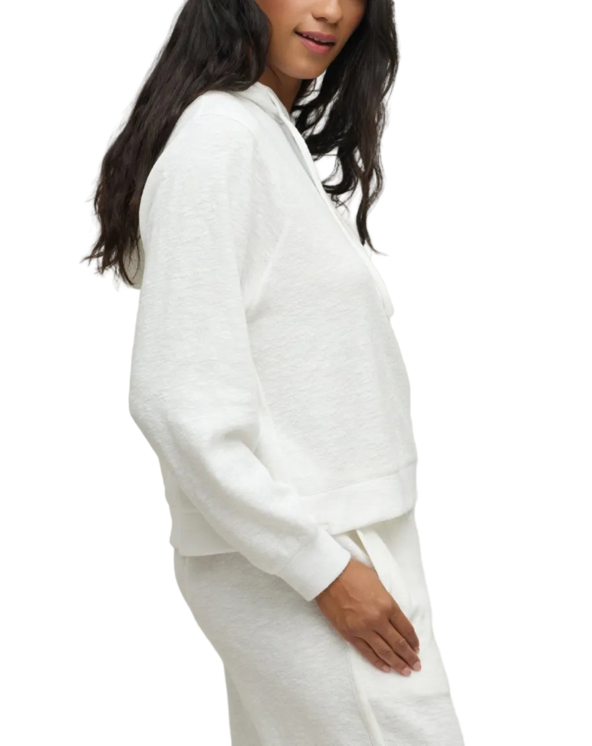 Slub Double Knit Seamed Hoodie - Pearl