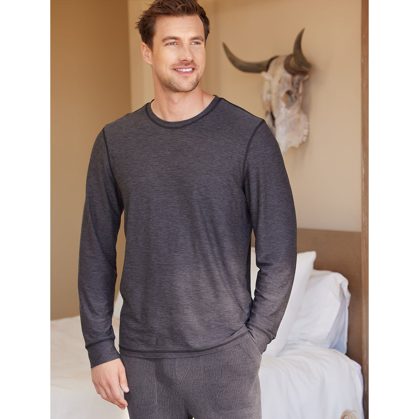 Malibu Collection® Men's Butterchic Knit® Light Long Sleeve Tee