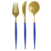 Blue & Gold Bella Plastic Cutlery - 24pc, Service For 8