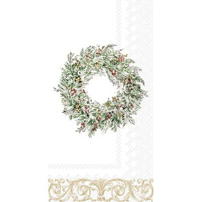 Holiday Berry Wreath Guest Towel