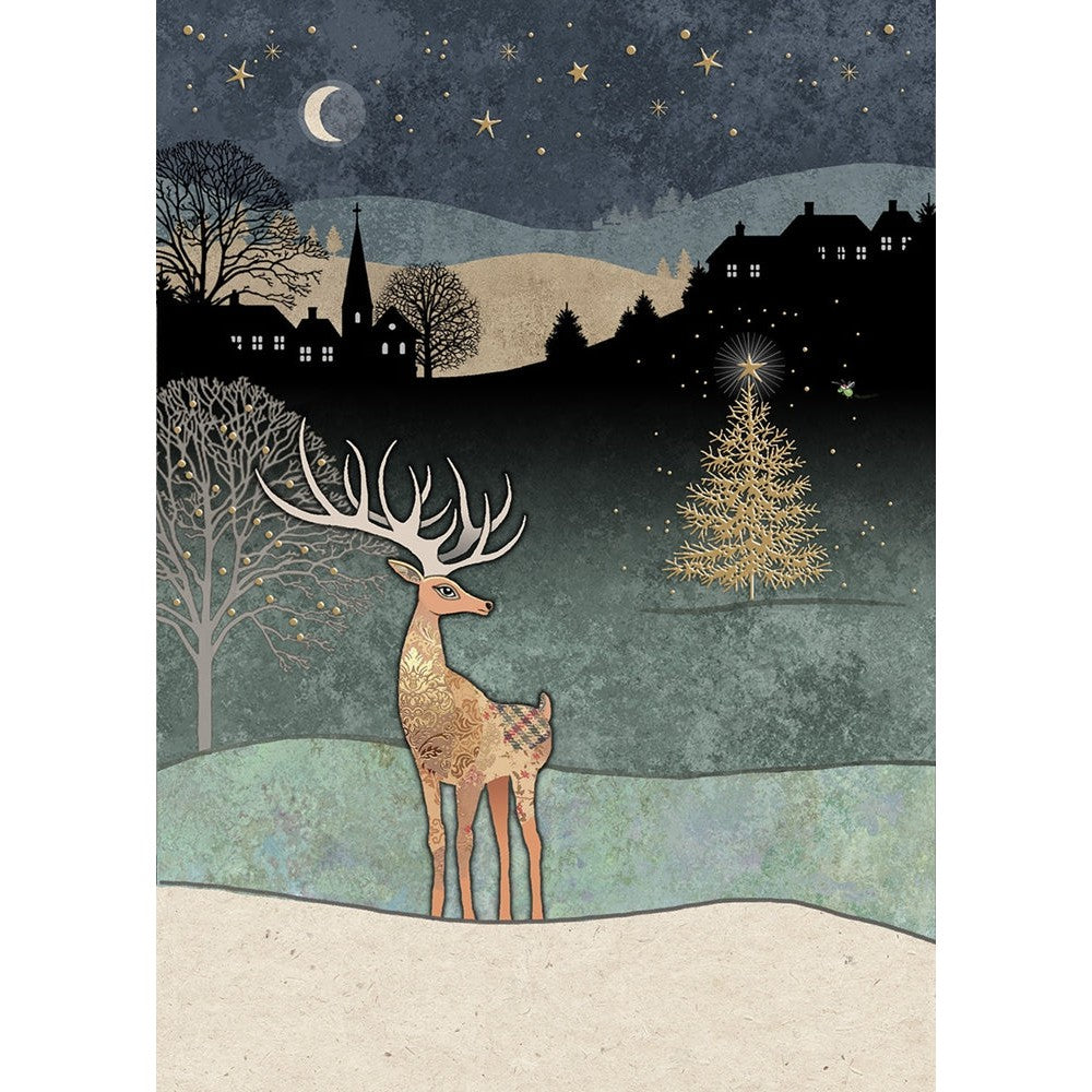 Snow Stag Holiday Greeting Card