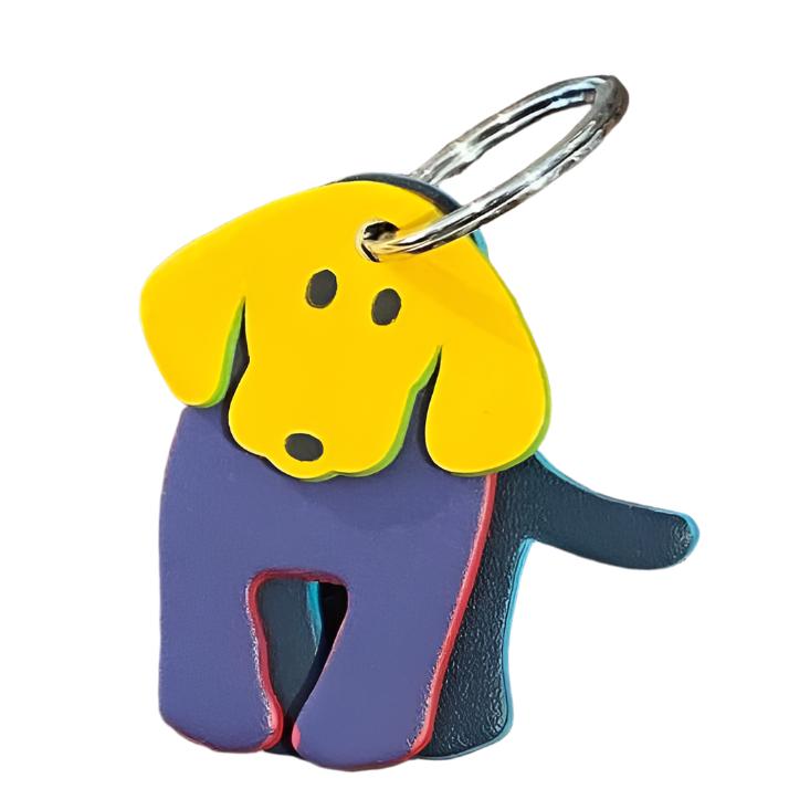 Dog Keyring - Orange/Purple/Navy