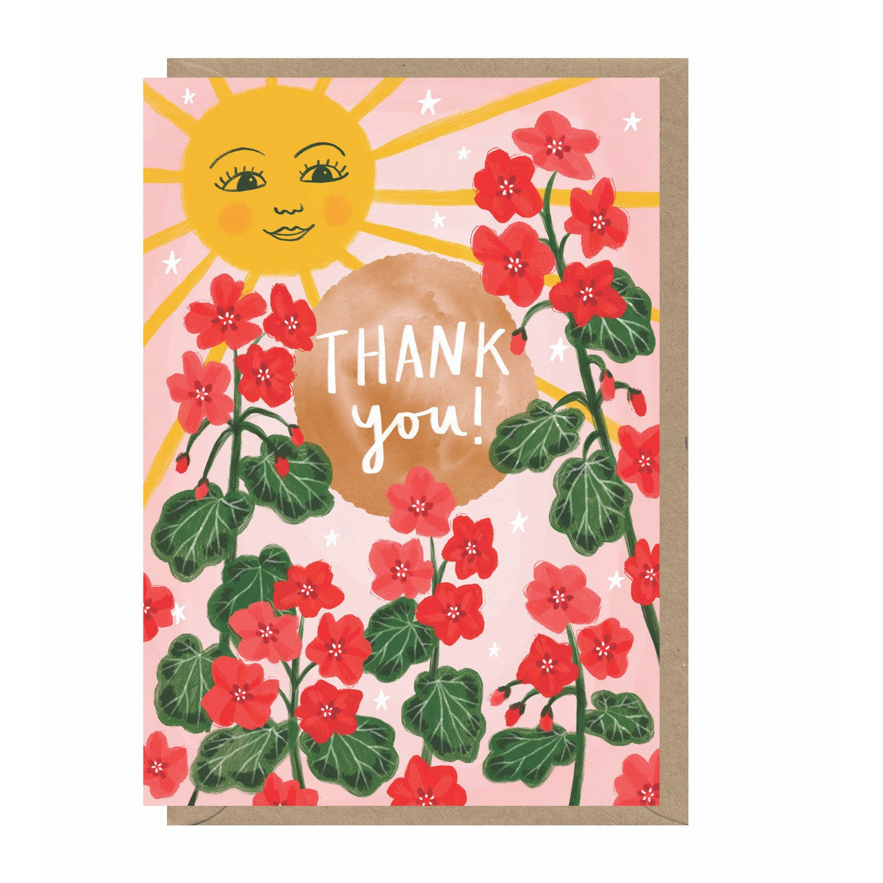 Sun & Flowers Thank You Greeting Card