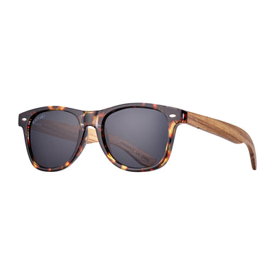 Bodie Honey Tortoise & Zebra Wood With Smoke Polarized Sunglasses