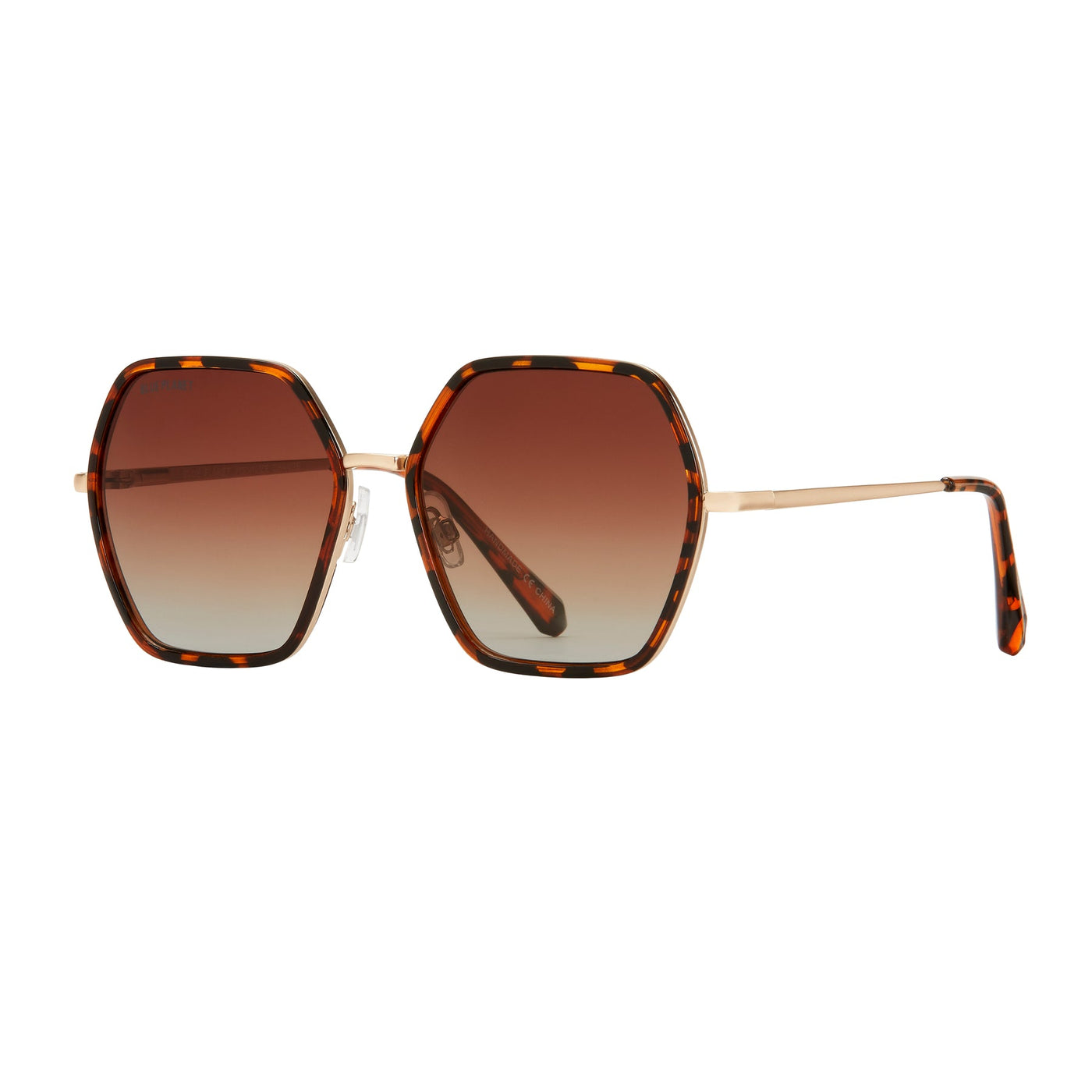 Addyson Walnut Tortoise & Gold With Gradient Brown Polarized Sunglasses