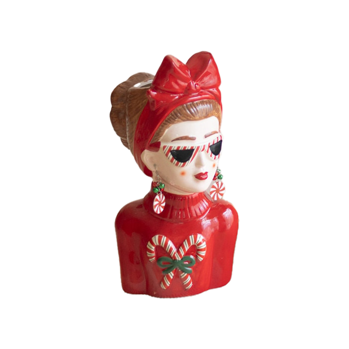 Ceramic Tacky Christmas Women Vase - Brunette