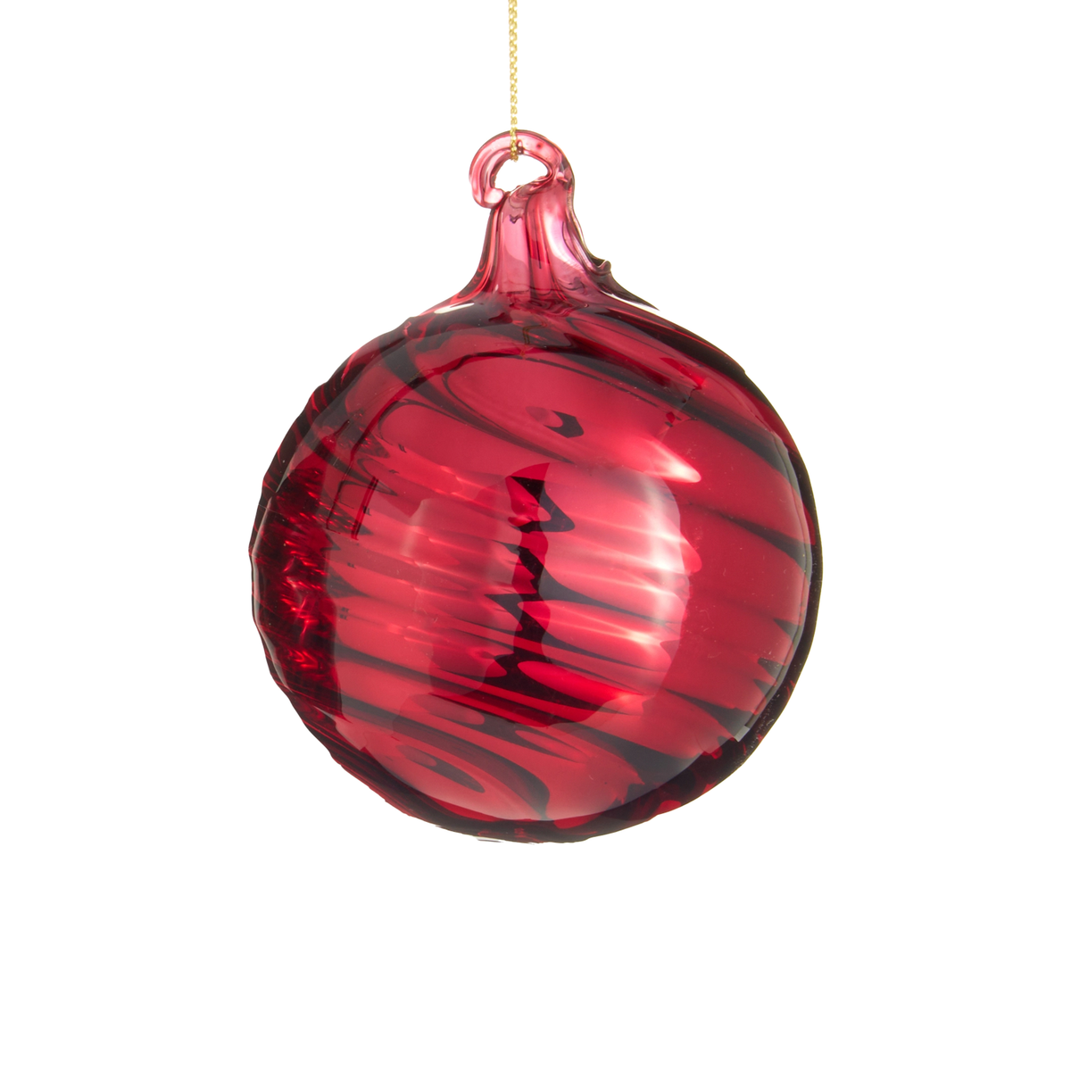 Dark Red Swirl Ornament - Ball