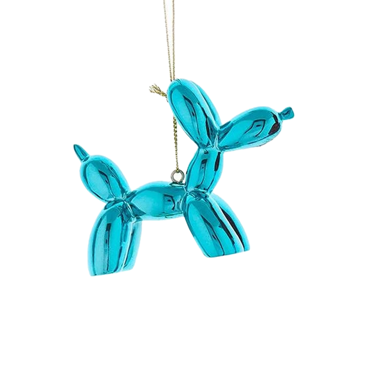 Shiny Balloon Dog Ornament - Turquoise