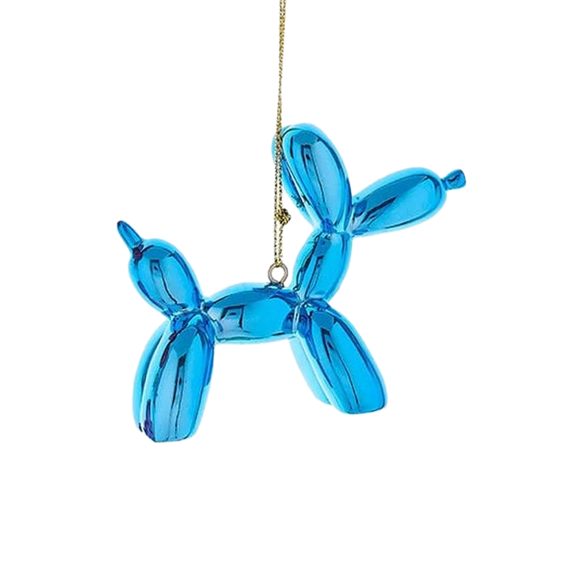 Shiny Balloon Dog Ornament - Blue