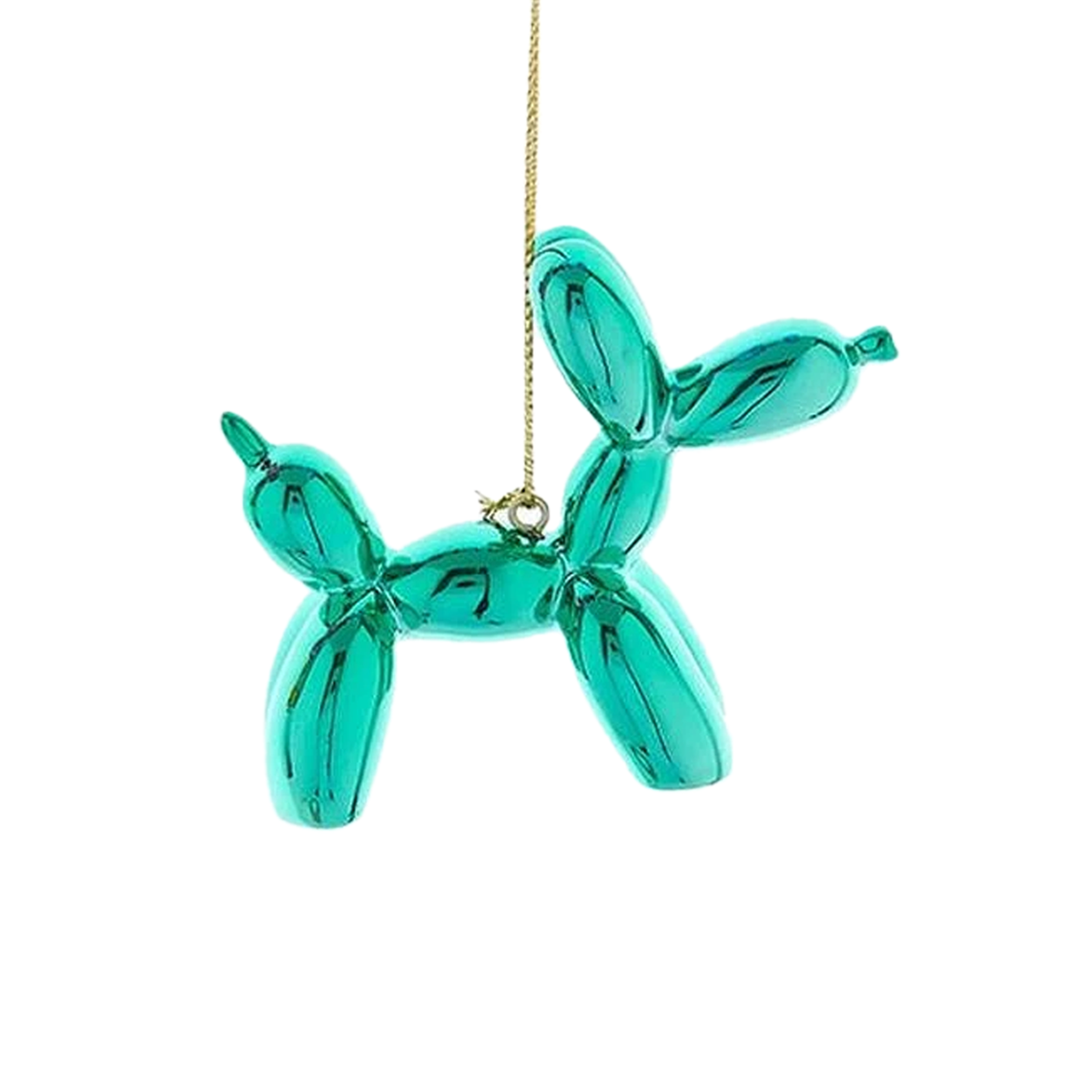 Shiny Balloon Dog Ornament - Green