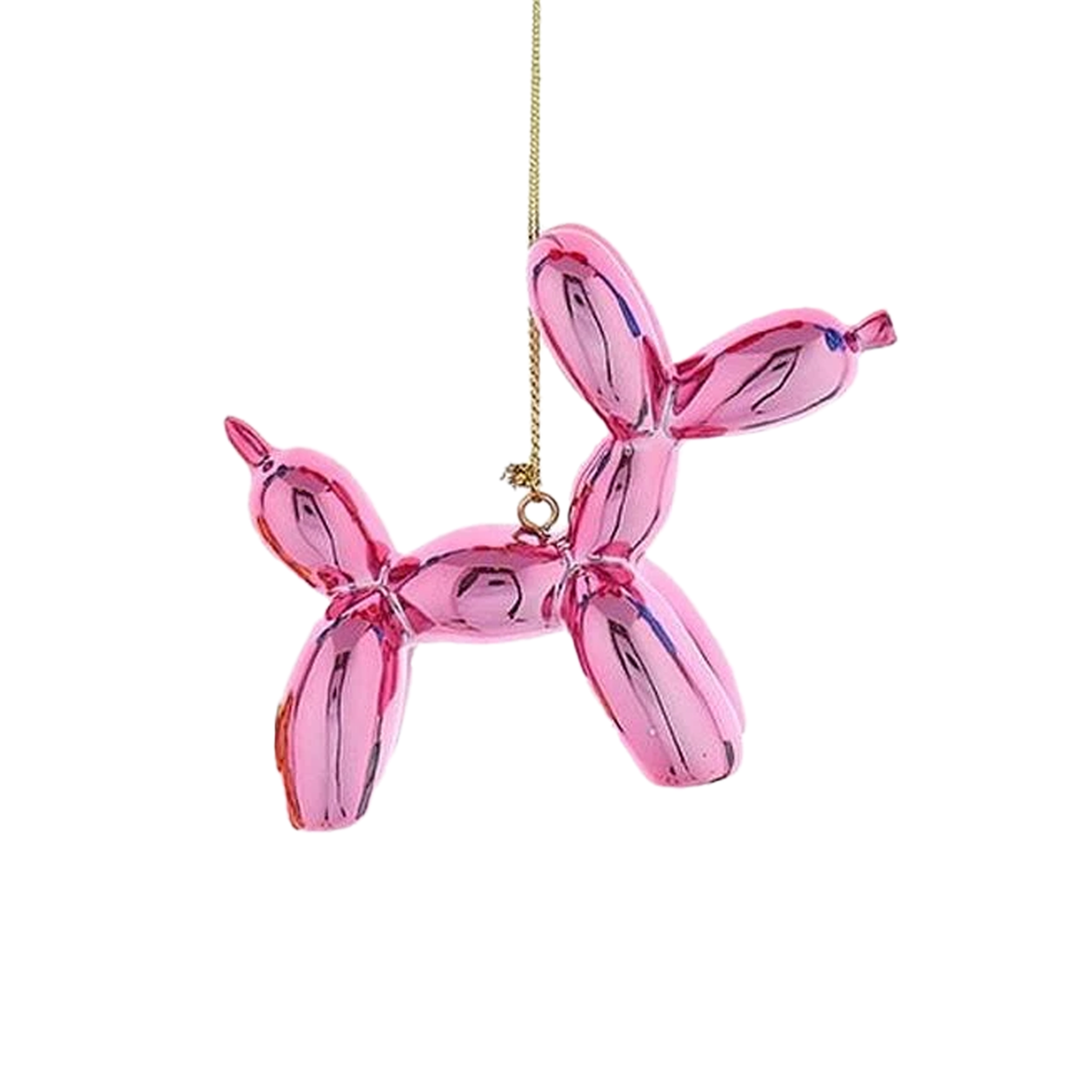 Shiny Balloon Dog Ornament - Pink