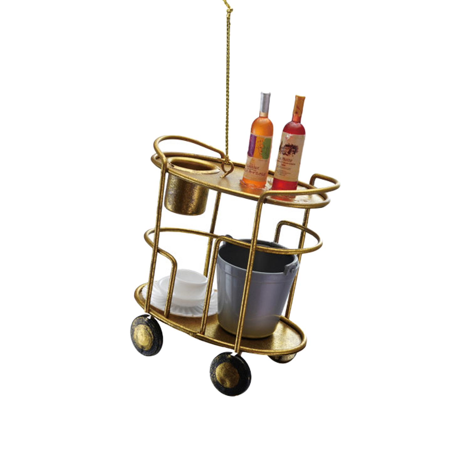Metal Bar Cart Ornament - Ice Buckets