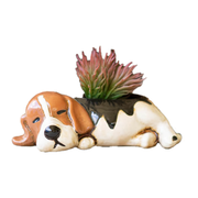 Sleeping Beagle Ceramic Planter