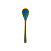 Enameled Stainless Steel Salt & Pepper Spoon - Blue With Yellow Trim