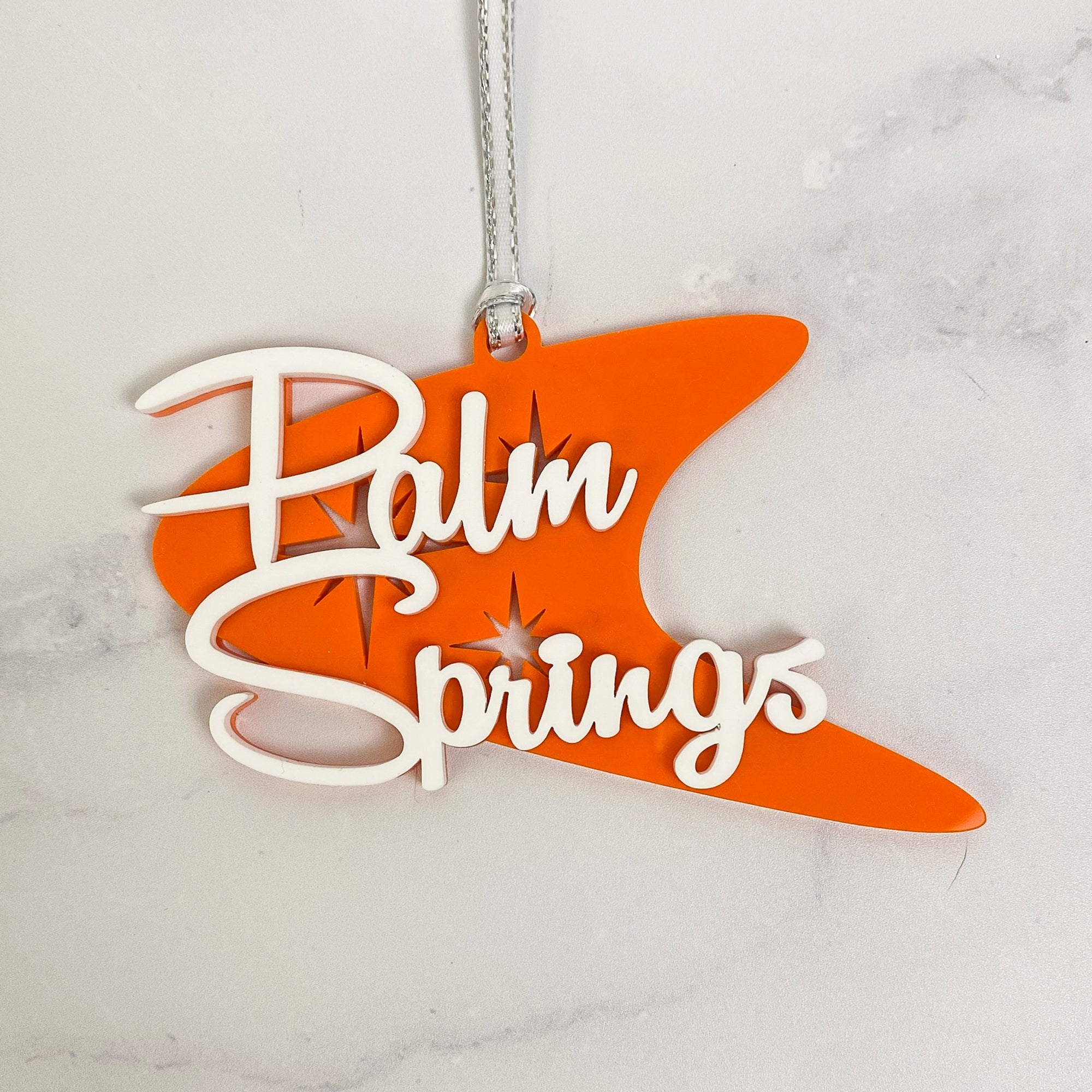 Palm Springs Boomerang Ornament - Orange - Just Fabulous Palm Springs