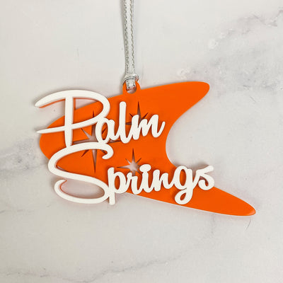 Palm Springs Boomerang Ornament - Orange