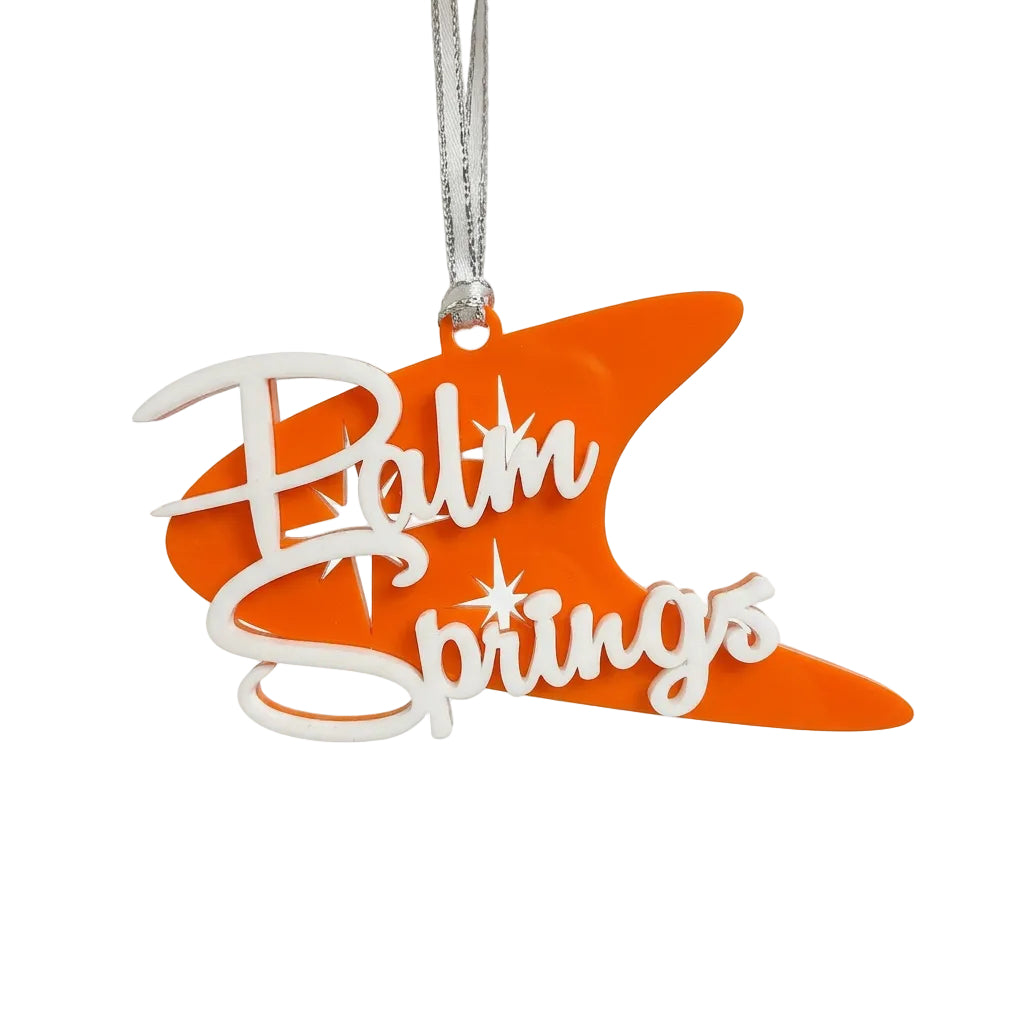 Palm Springs Boomerang Ornament - Orange - Just Fabulous Palm Springs
