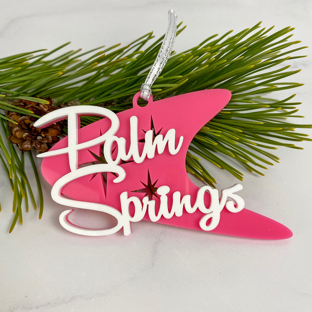 Palm Springs Boomerang Ornament - Pink