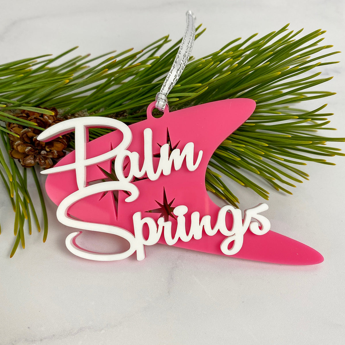 Palm Springs Boomerang Ornament - Pink - Just Fabulous Palm Springs