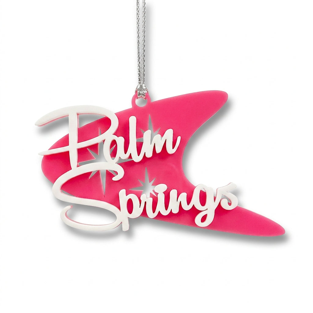 Palm Springs Boomerang Ornament - Pink - Just Fabulous Palm Springs