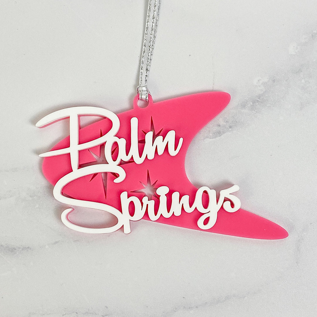 Palm Springs Boomerang Ornament - Pink