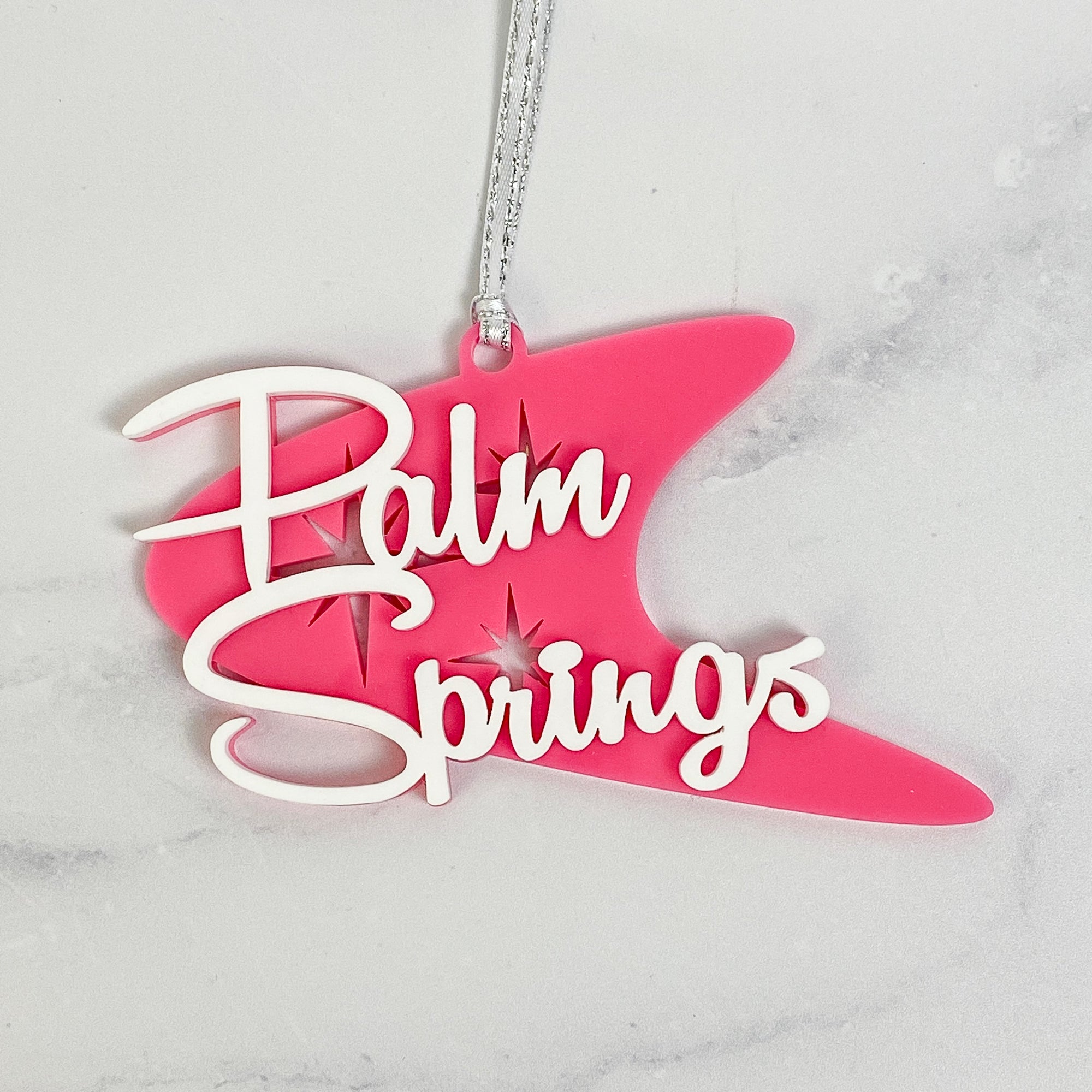Palm Springs Boomerang Ornament - Pink - Just Fabulous Palm Springs