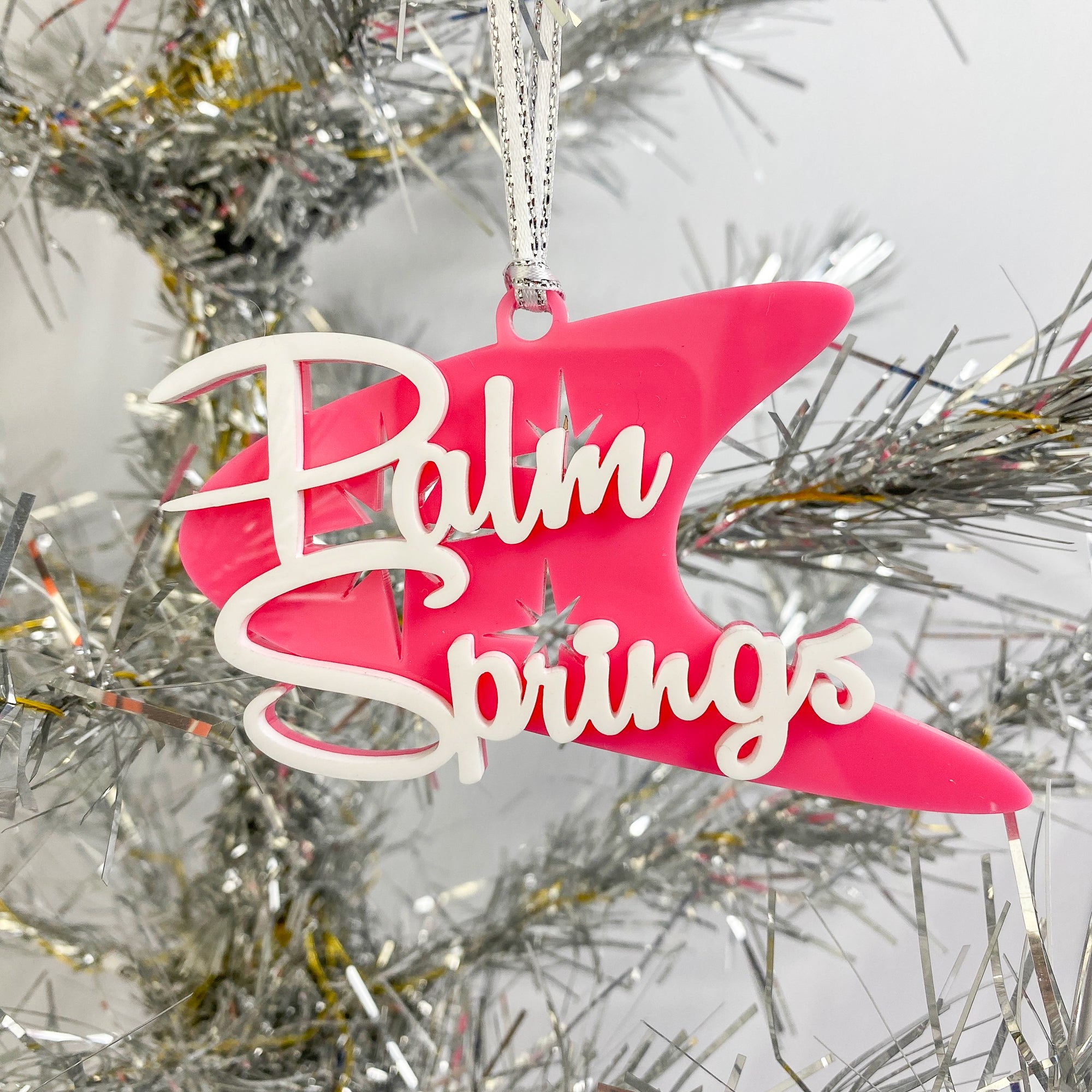 Palm Springs Boomerang Ornament - Pink - Just Fabulous Palm Springs