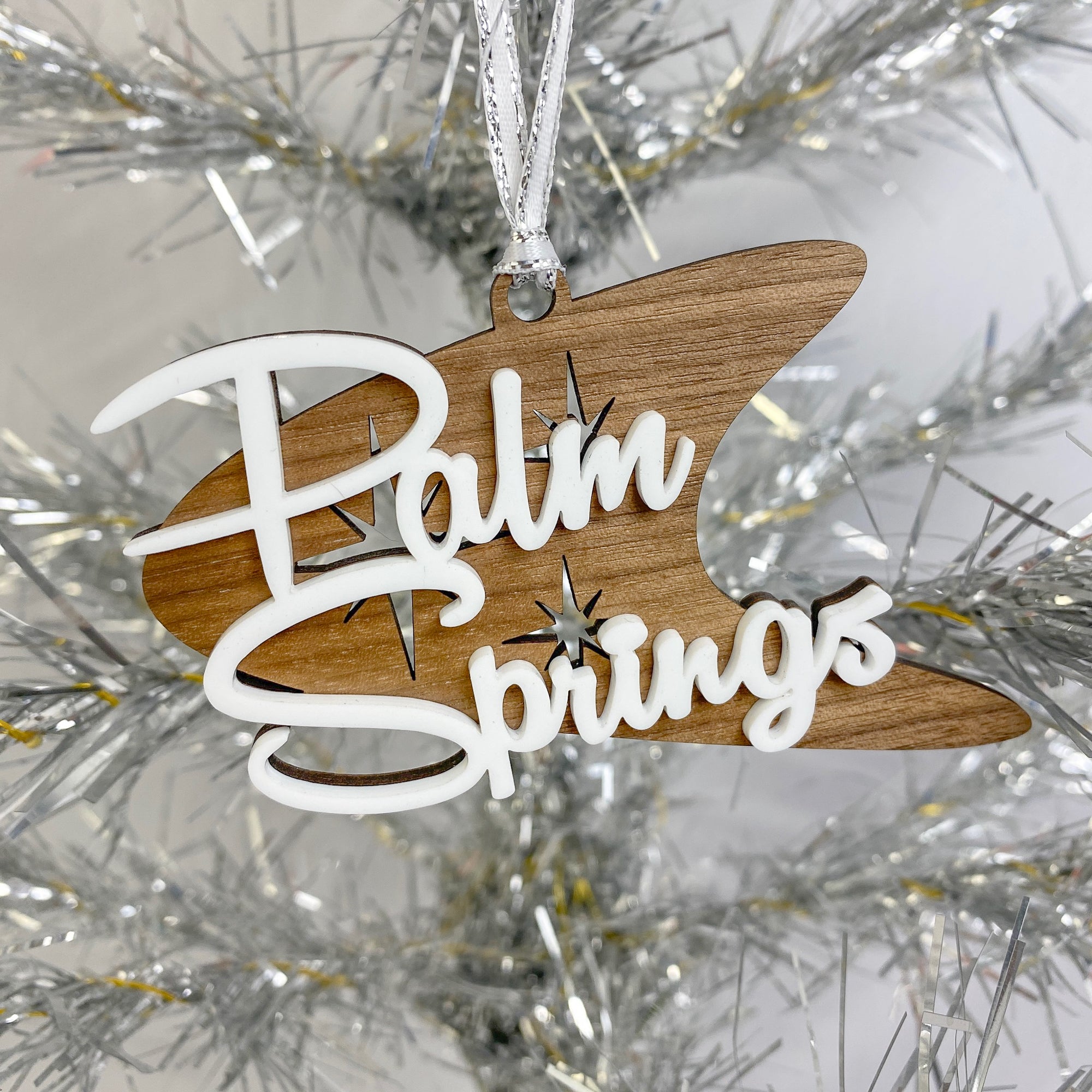 Palm Springs Boomerang Ornament - Walnut - Just Fabulous Palm Springs