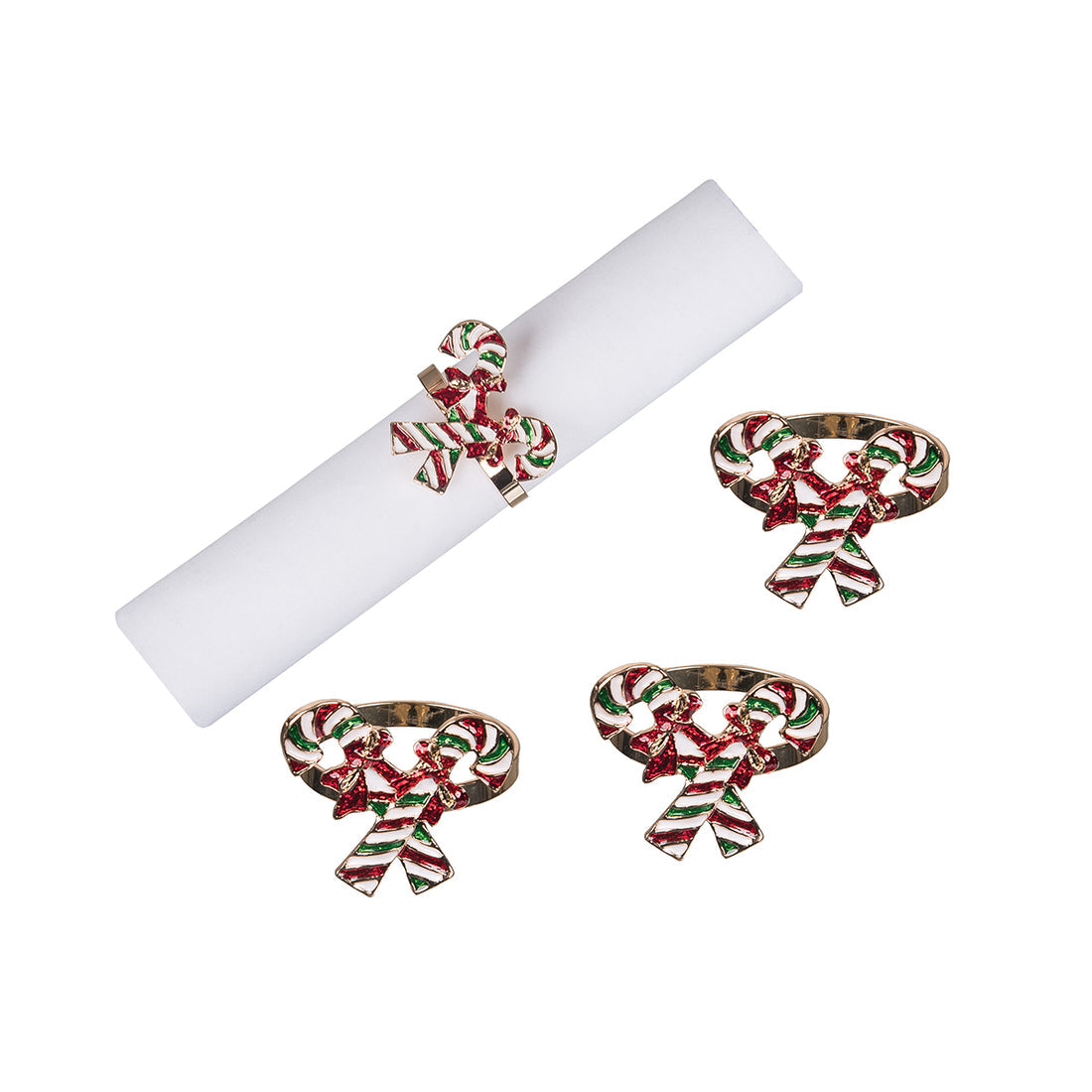 Candy Cane Napkin Rings (Set of 4)