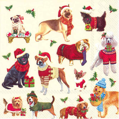 Christmas Dogs Holiday Cocktail Napkins