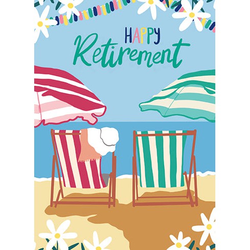 Deck Chairs Retirement Greeting Card - Just Fabulous Palm Springs