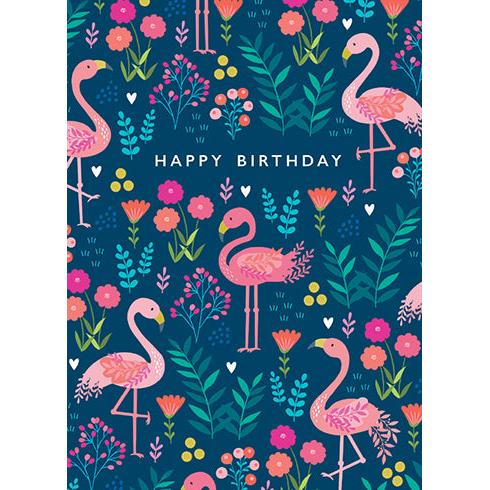 Flamingos Birthday Card