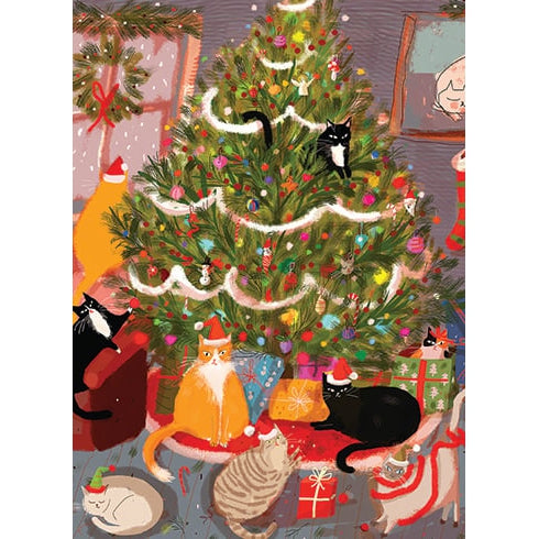 Christmas Tree Cats Holiday Card