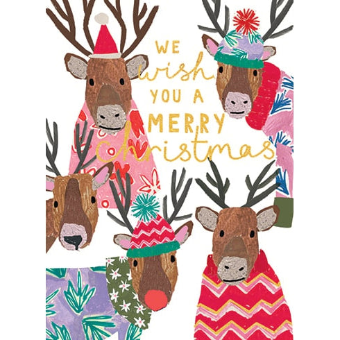 Reindeers In Sweaters Holiday Boxed Cards