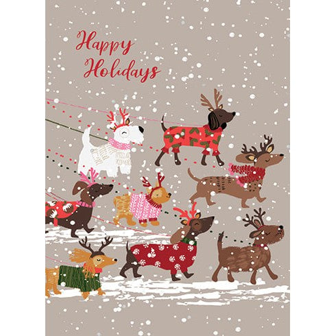 Dog Walkies Holiday Card - Just Fabulous Palm Springs
