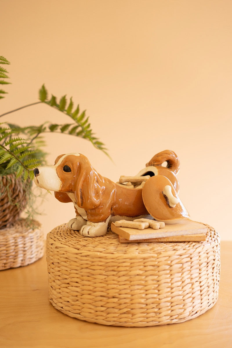 Basset Hound Ceramic Canister