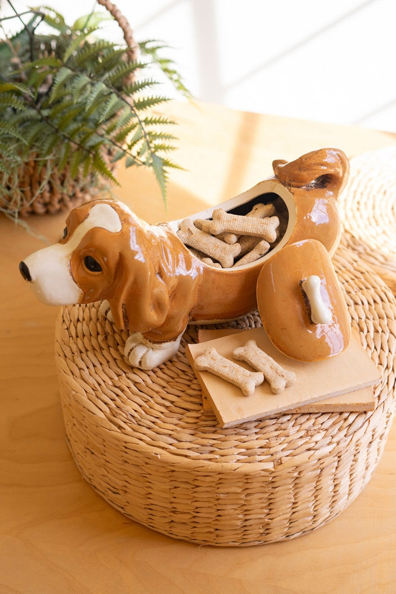 Basset Hound Ceramic Canister