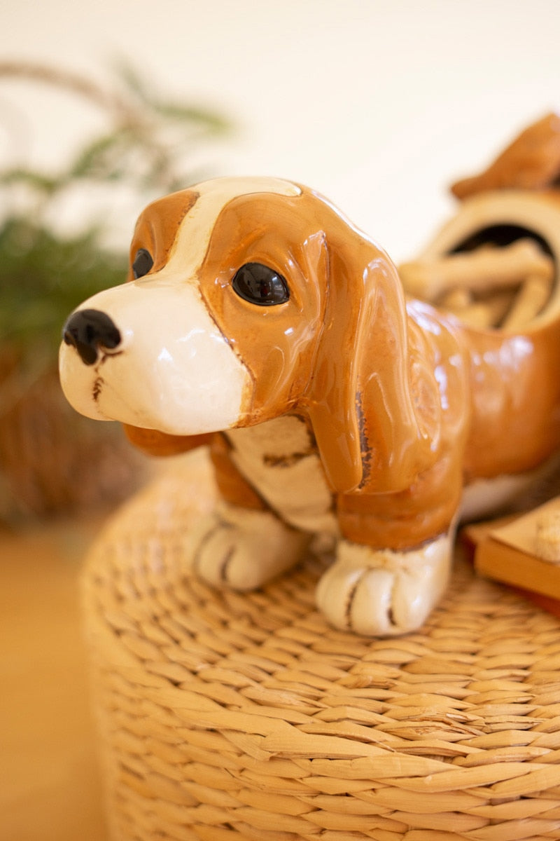 Basset Hound Ceramic Canister