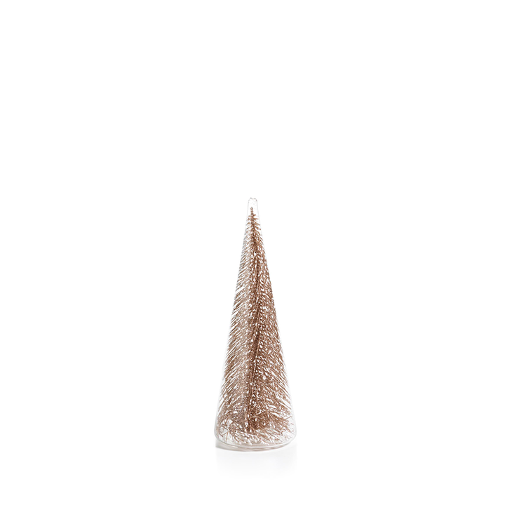 Champagne Decorative Tree Encased In Clear Glass - Medium
