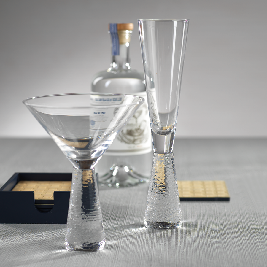 Livogno Champagne Flute On Hammered Stem