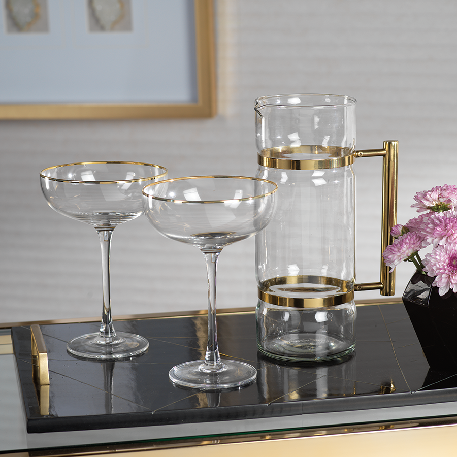 Martini Glass With Gold Rim