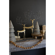 Antique Gold Metal Christmas Deer - Large
