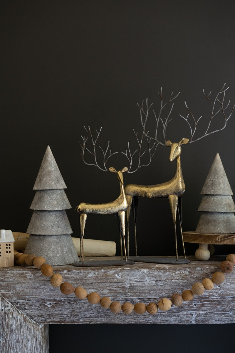 Antique Gold Metal Christmas Deer - Small