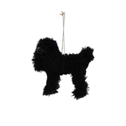Fluffy Poodle Ornament - Black