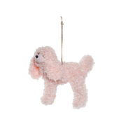 Fluffy Poodle Ornament - Pink