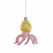 Iridescent Octopus Ornament - Yellow & Pink