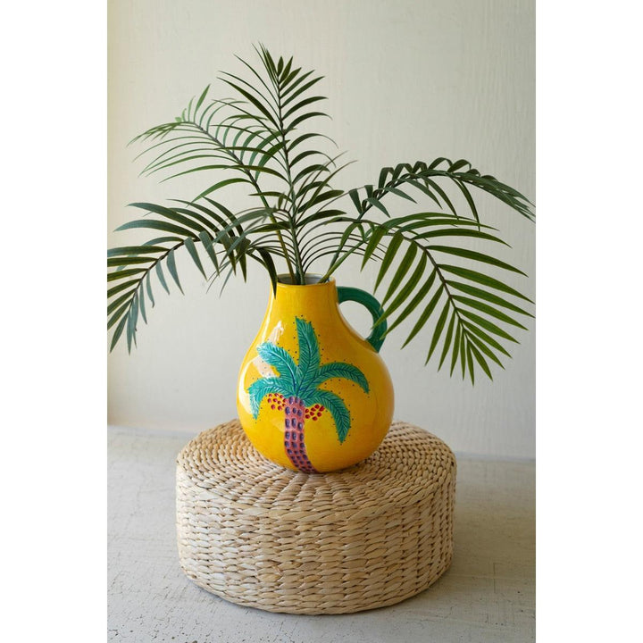 Ceramic Palm Tree Vase With Handle