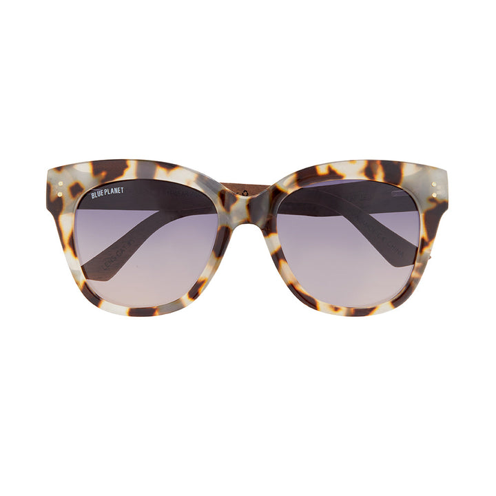 Cora Polarized Sunglasses - Milky Ivory Tortoise / Walnut Wood